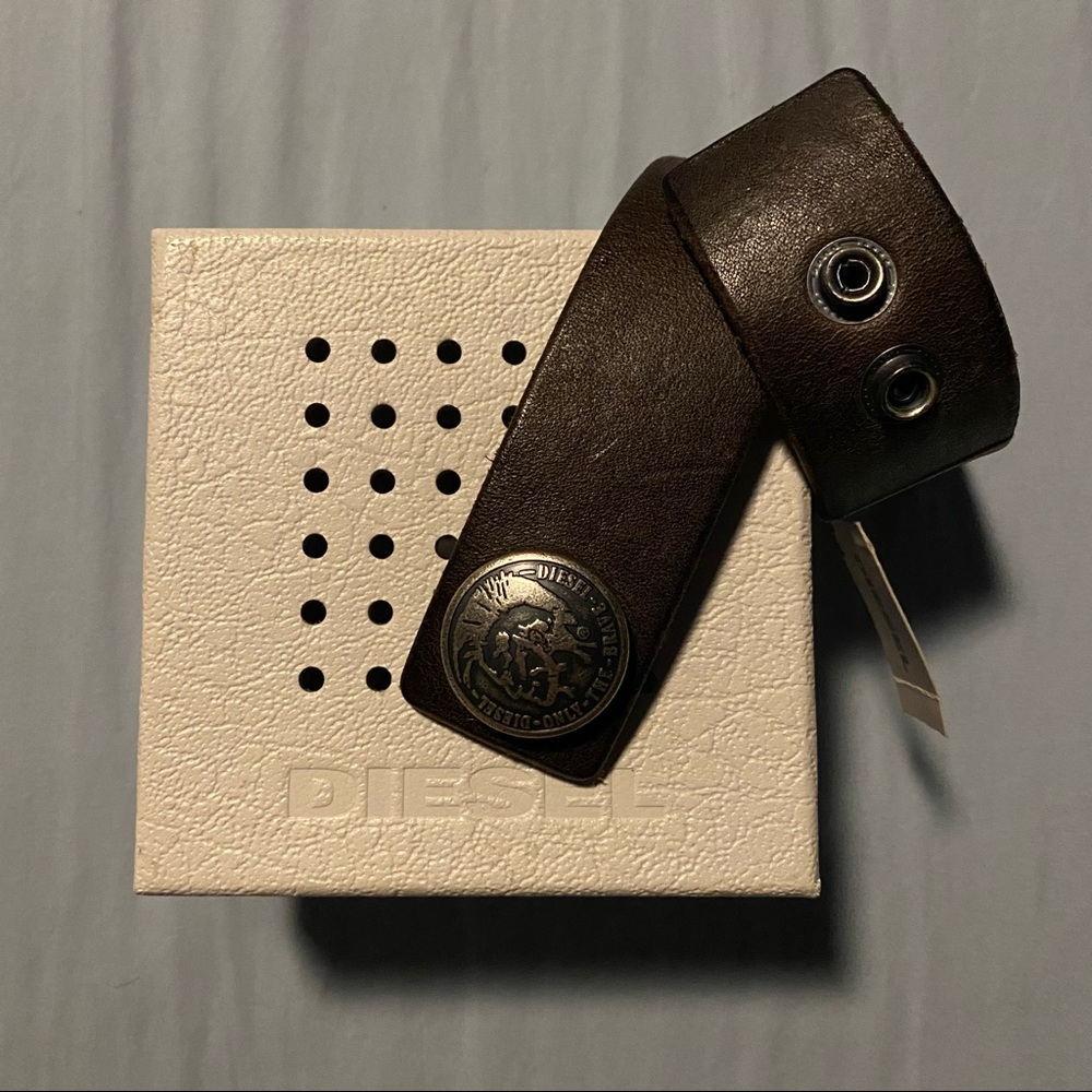 Diesel Brown Leather Bracelet